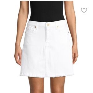 7 For All Mankind White Denim Skirt A-line  shape Size 29 (6-8)